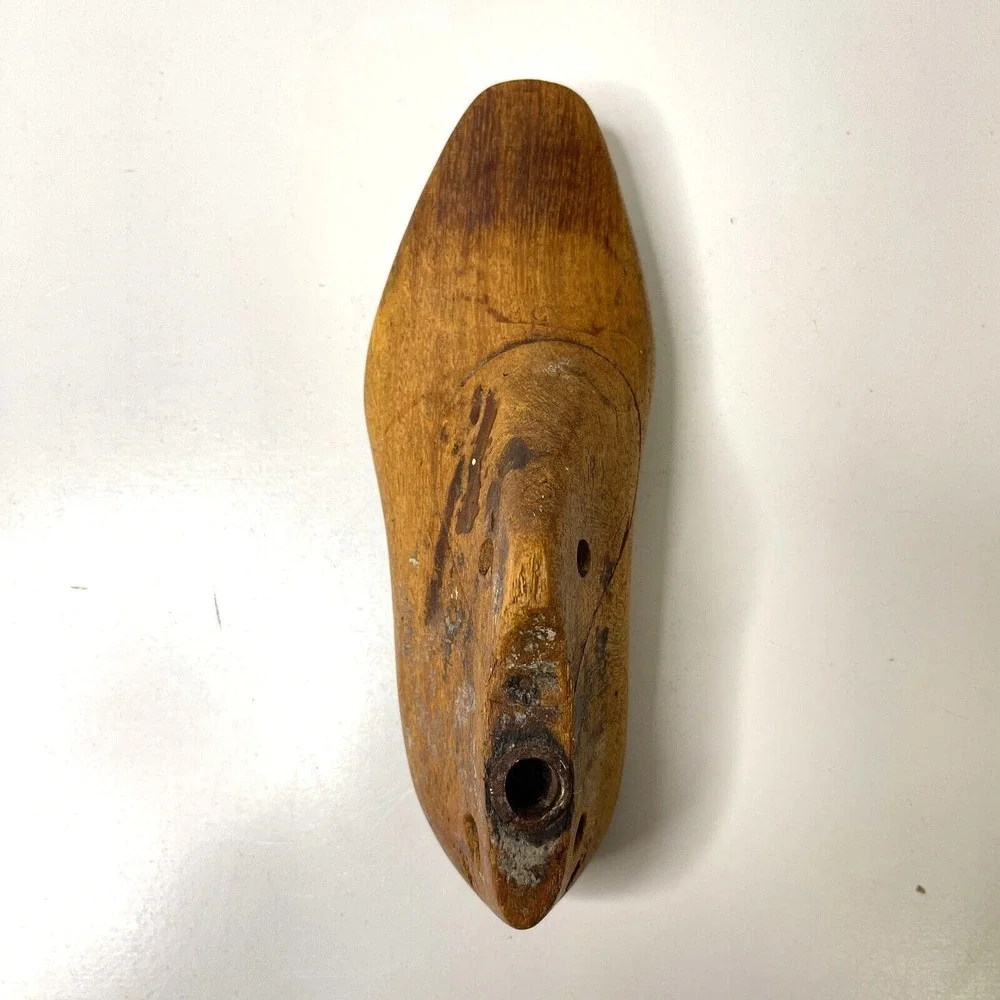 Antique Cobbler Wooden SHOE MOLD Form 8 inches Length *see photos for condition